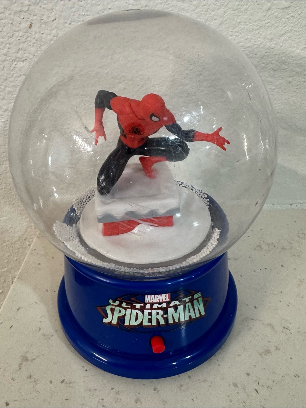 Marvel Spider-Man Red & Black Snow Globe with Blue Base